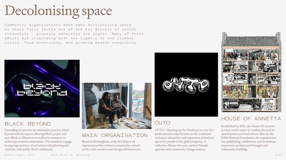 Profiles initiatives (Black Beyond, Maia Organisation, OUTO, House of Annetta)