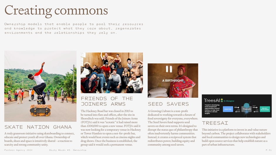 Creating commons: community ownership examples