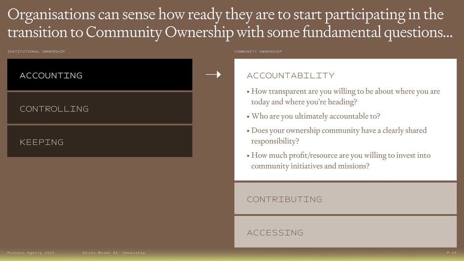 From institutional accounting to community accountability