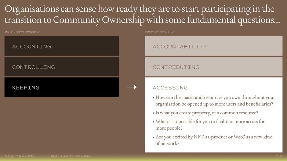 Assessing readiness to transition to community ownership