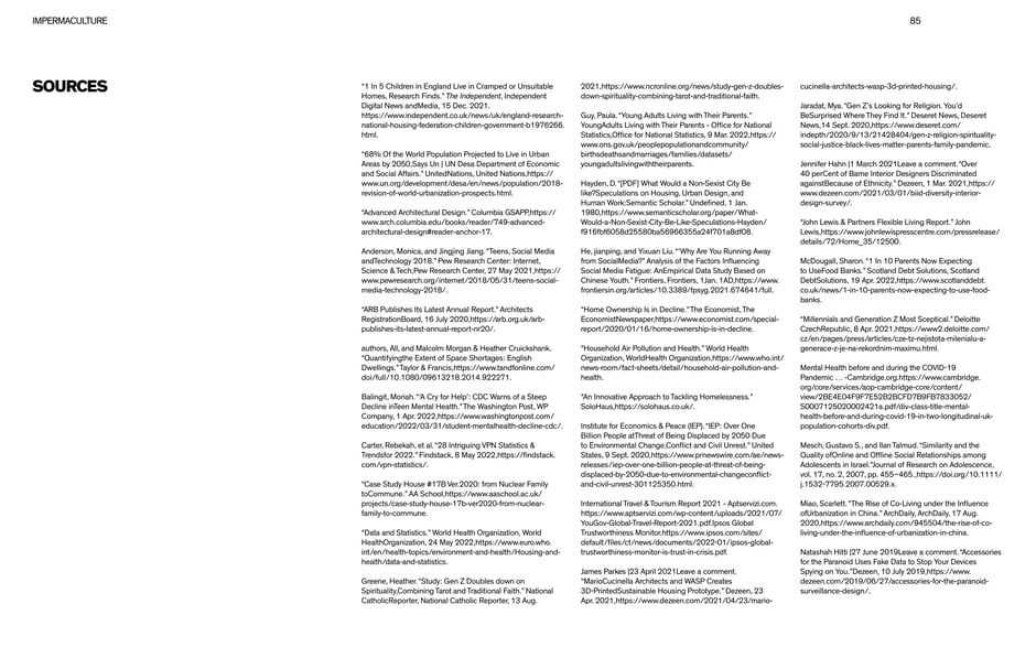 Comprehensive bibliography listing research reports, news articles, and academic sources