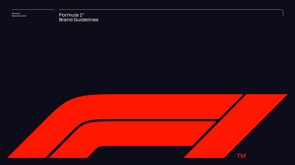 Formula 1 Brand Guidelines 2018 — cover slide