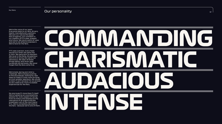 Our personality: Commanding, Charismatic, Audacious, Intense