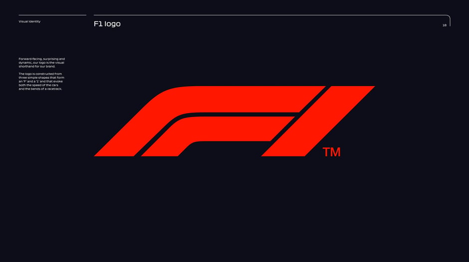 Explains the logo's construction from three forward-facing shapes that together