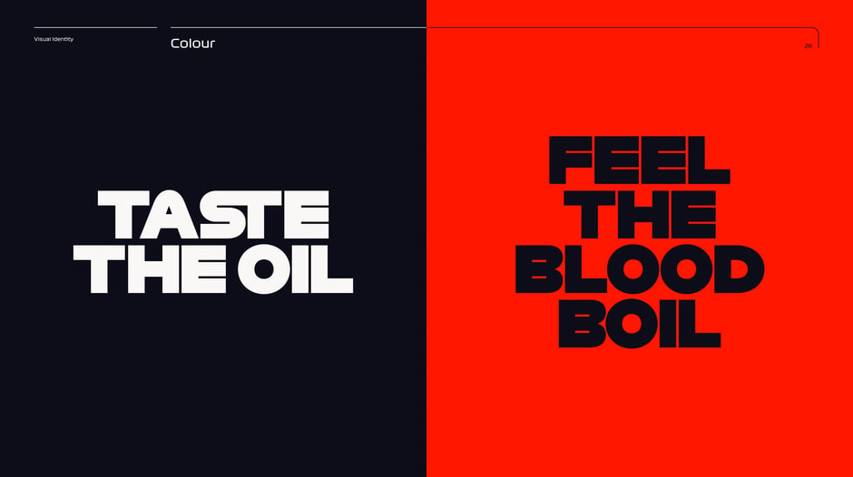Specifies the primary palette:F1 Warm Red, Carbon Black, Off-White