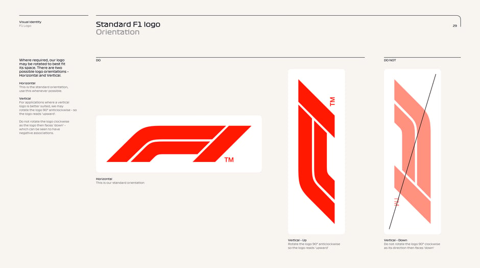 Standard F1 logo: Orientation