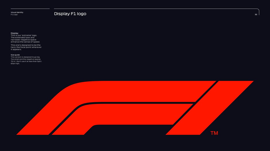 Display F1 logo: large-scale example