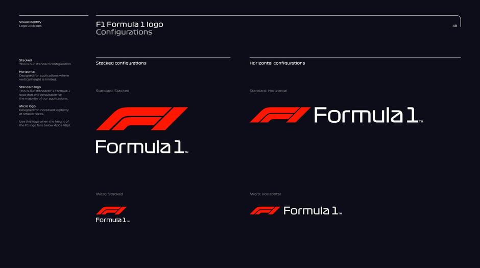Logo configurations: stacked, horizontal, micro
