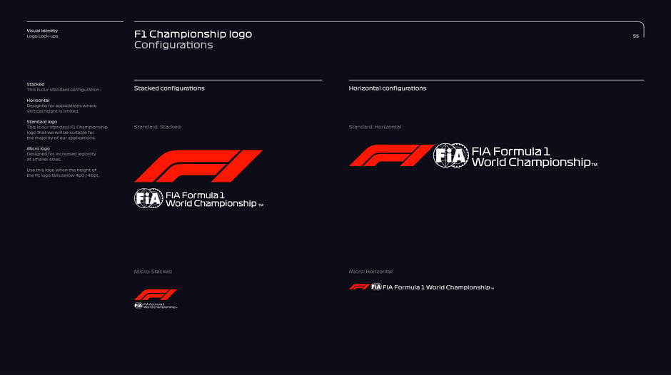 F1 Championship logo configurations