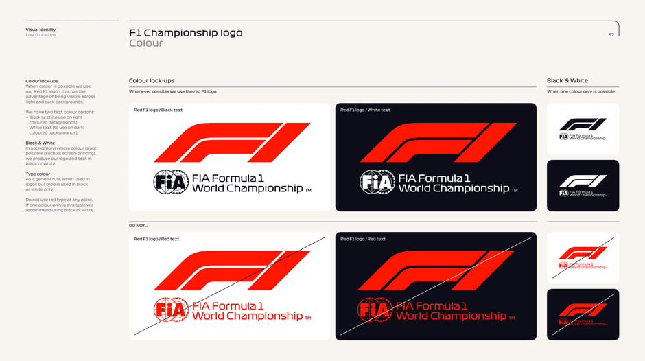 F1 Championship logo: colour lock‑ups