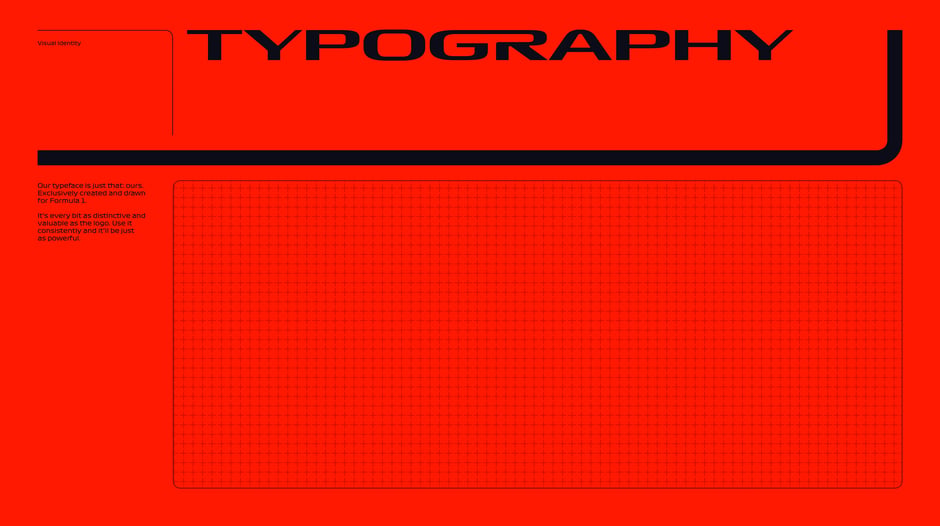 Introduces the custom Formula 1 typeface created exclusively