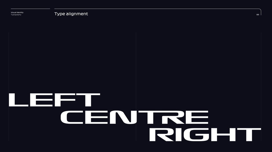 Type alignment: left, centre, right