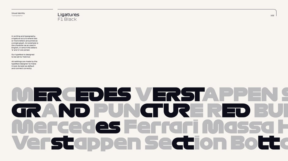 F1 Black ligatures for heavy-weight type