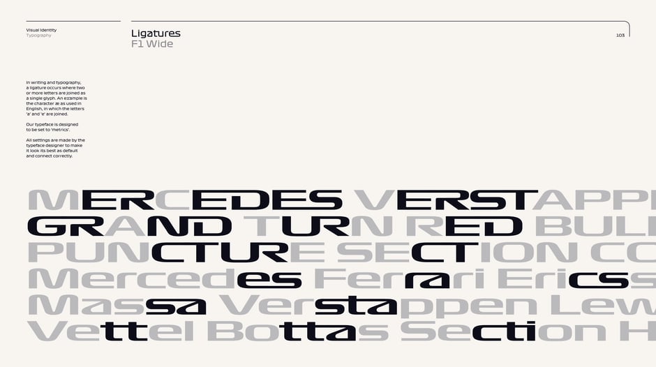 F1 Wide ligatures for extended forms