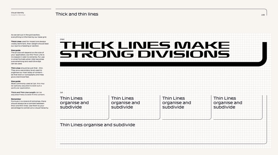 Thick and thin lines: sizing and use