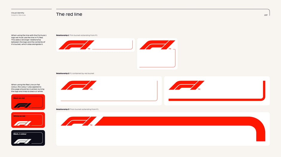 Requires the red line when used alongside the F1 logo