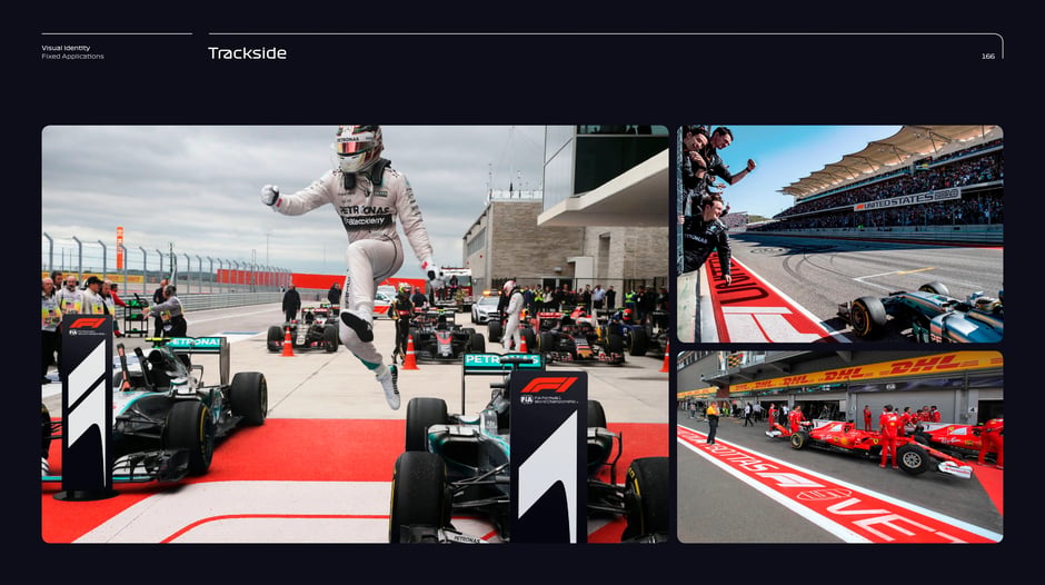Trackside photography treatments and crop examples that preserve brand visibility