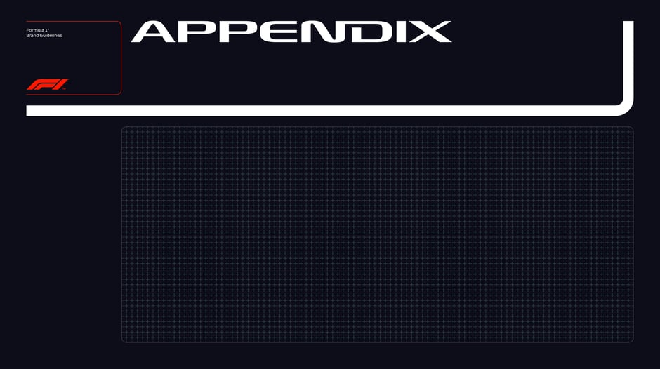 Section opener for the appendix, providing a reference grid