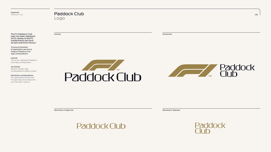 Paddock Club: logo configurations