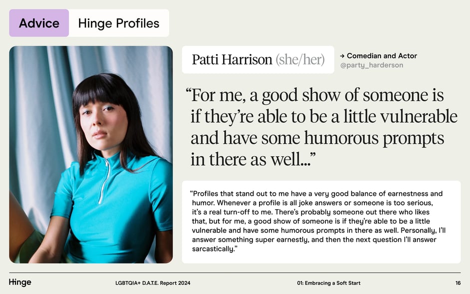Patti Harrison: balance vulnerability with humor