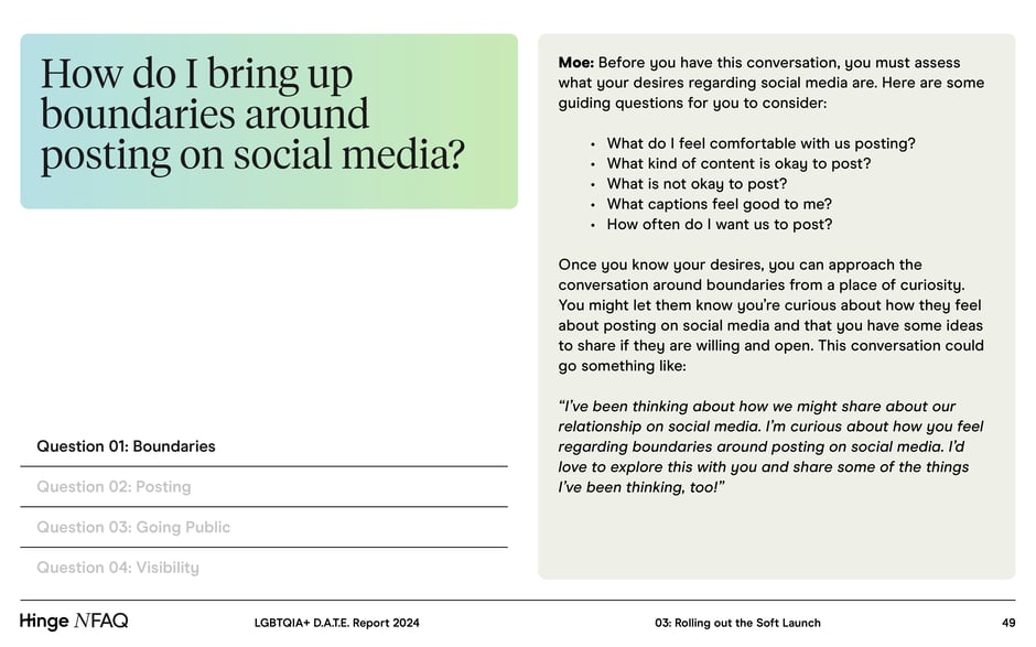 How do I bring up boundaries around posting on social media?
