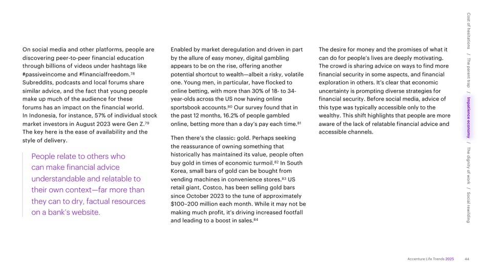 Peer-to-peer finance, online gambling and gold buying
