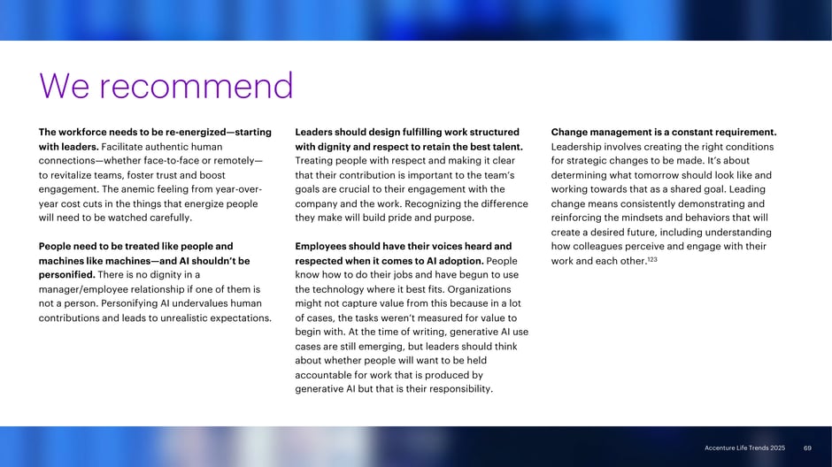 Recommendations for leaders to re-energize the workforce