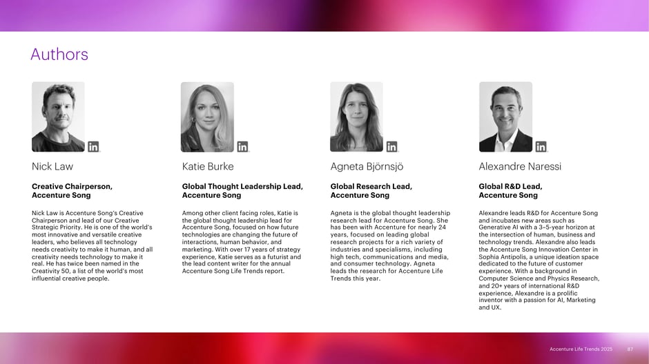 Lists lead authors Nick Law, Katie Burke, Agneta Björnsjö