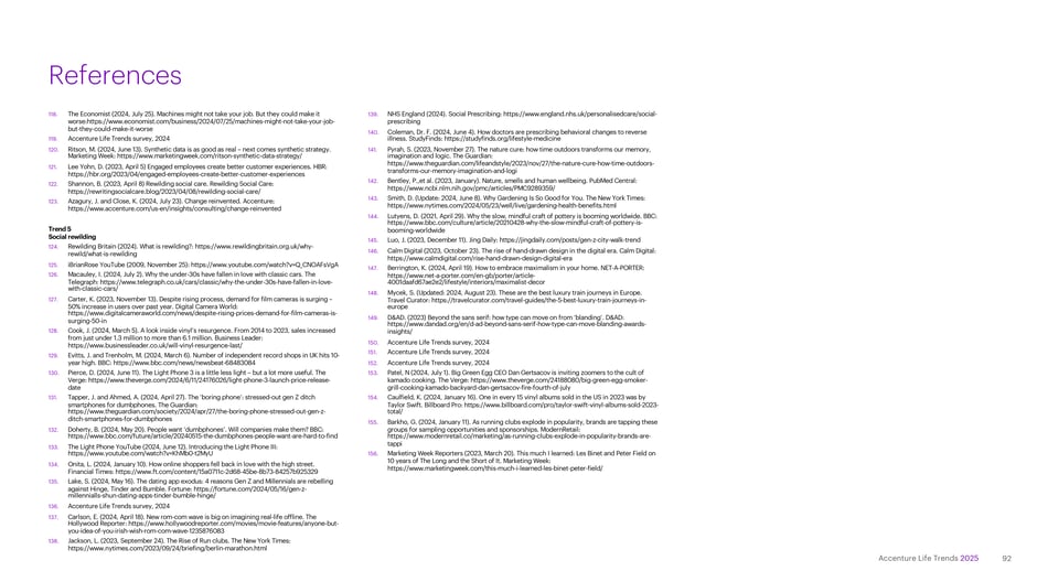 Continued bibliography supporting Trend 5 (Social rewilding) and related findings