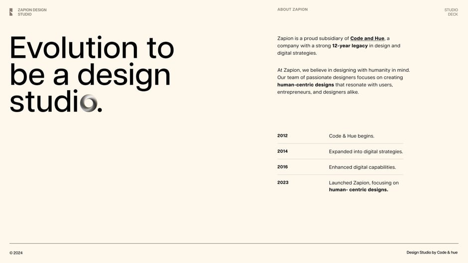 Zapion Design Studio Agency Deck 2024 — slide preview 3