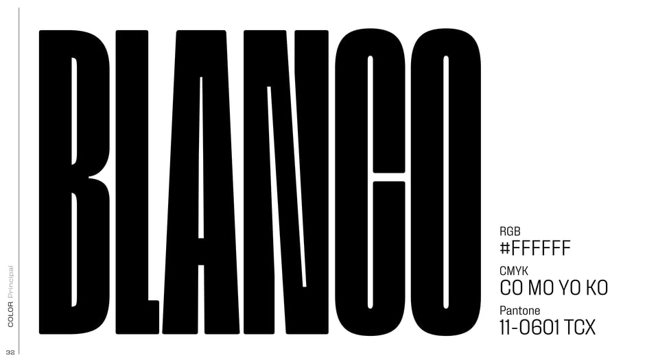Blanco: RGB (Pantone 11-0601 TCX)