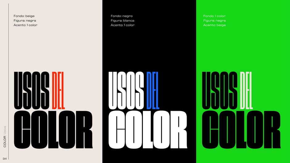 Usos del color: combinaciones aprobadas