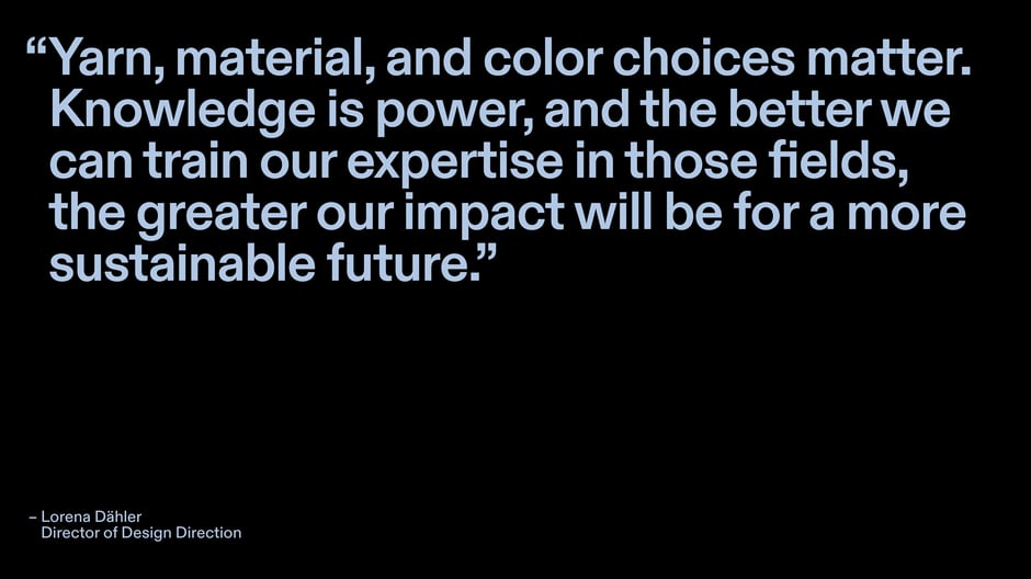 Yarn, material, and color choices matter