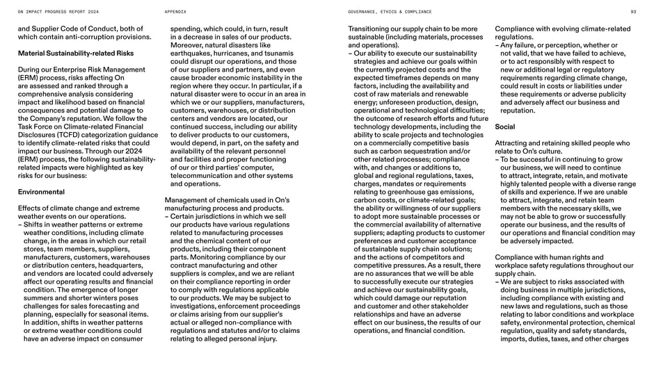 Material sustainability-related risks (environmental, social, regulatory)