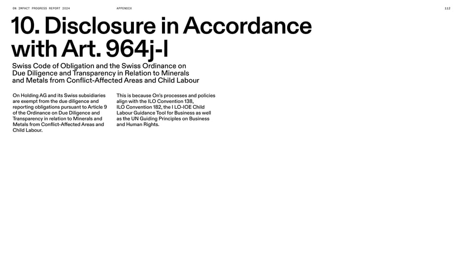 Disclosure in accordance with Art. 964j–l (Swiss minerals & child labour)