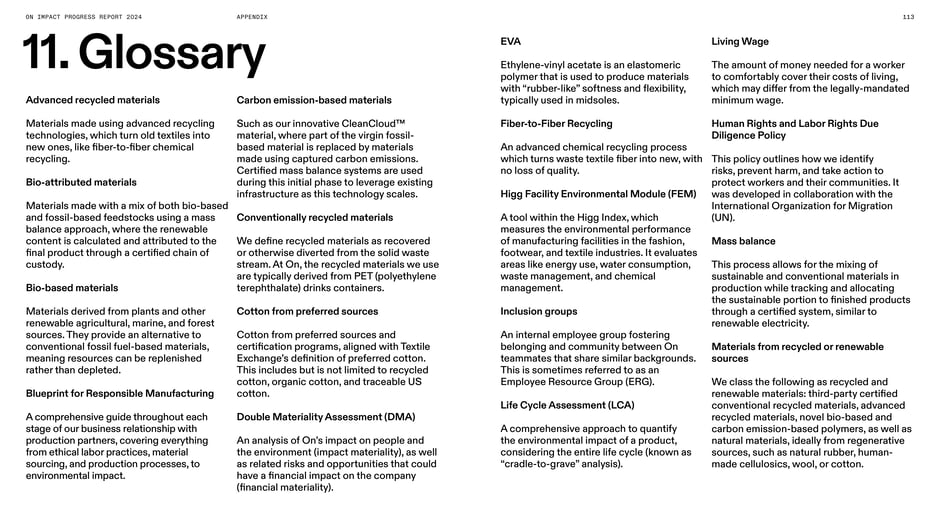 Glossary: recycled materials, bio-attribution, recycling processes