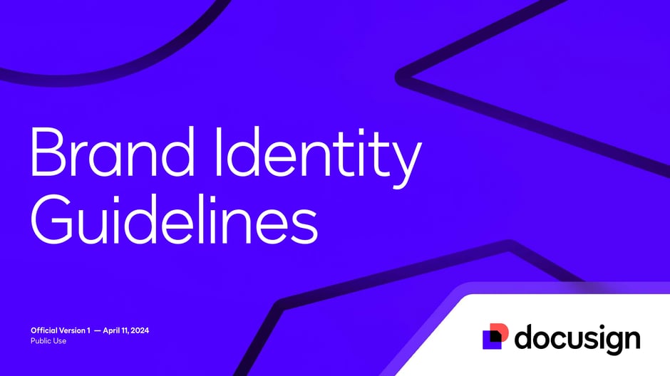 Docusign Brand Identity Guidelines 2024 — cover slide