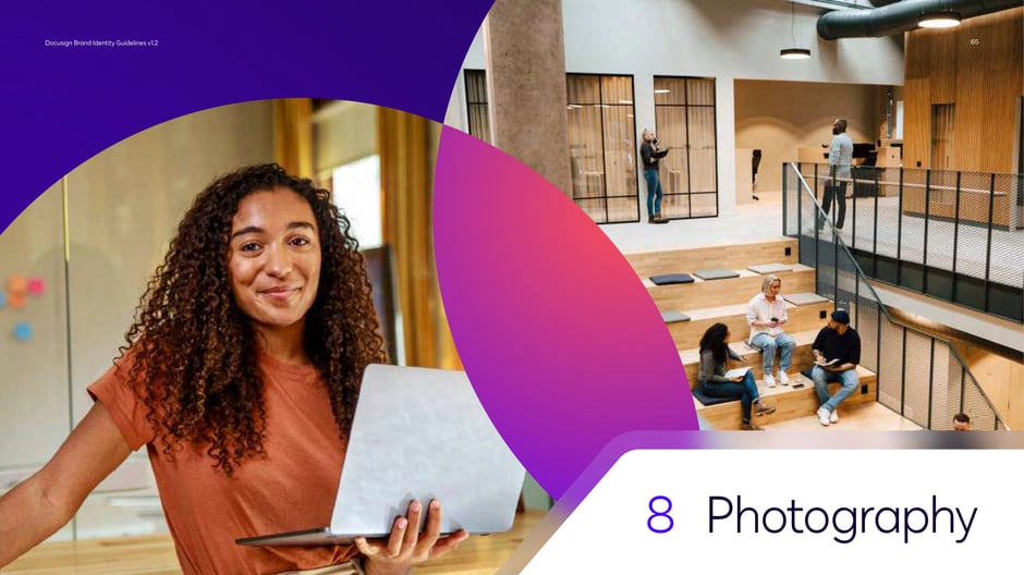 Section opener establishing photography as a core brand element