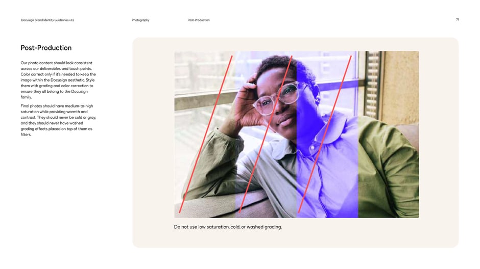 Docusign photography should be color-corrected and graded only as needed