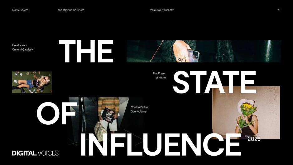 Digital Voices: The State of Influence 2025 — cover slide