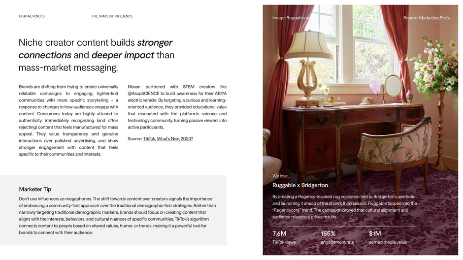 Niche creator content builds stronger connections and deeper impact