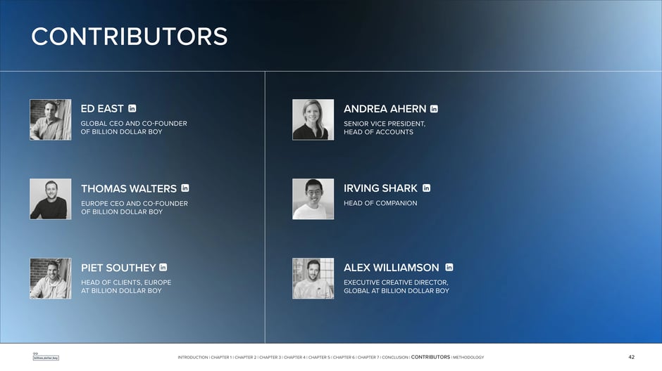 Billion Dollar Boy contributors: leadership and accounts