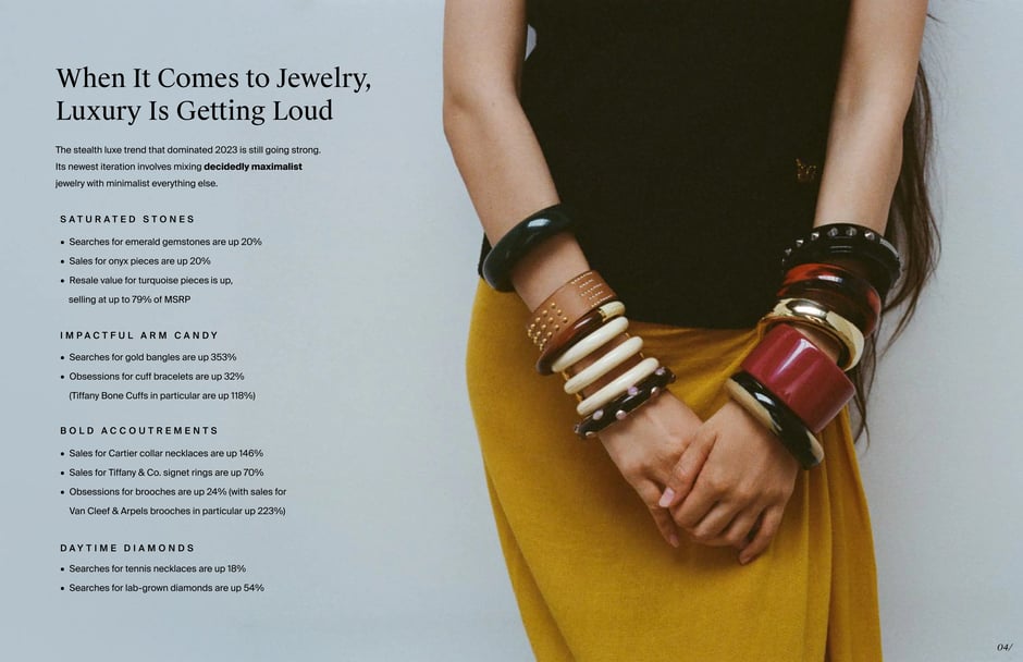 Gold bangle searches up 353%, Van Cleef brooch sales up 223%