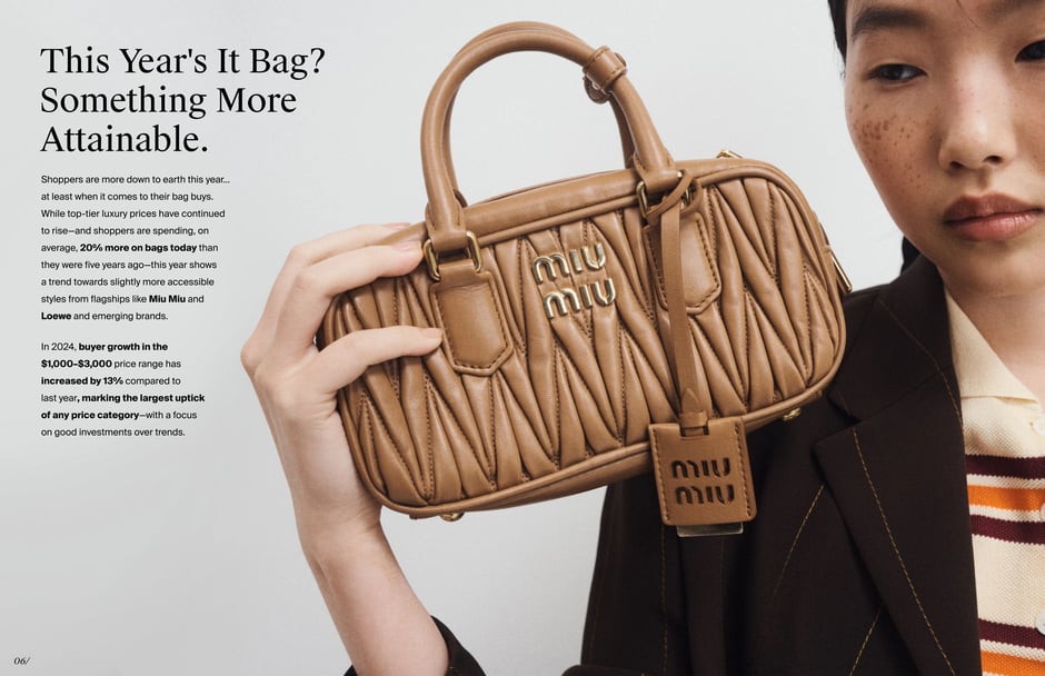 Buyers shift toward $1,000–$3,000 bags from Miu Miu and Loewe