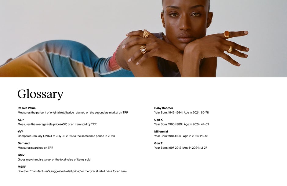Glossary of resale metrics and generational cohorts