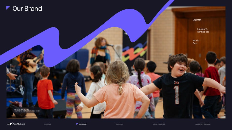 Introductory header for the brand section that orients readers