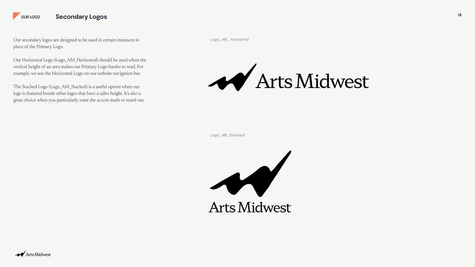 Describes horizontal and stacked logo variants