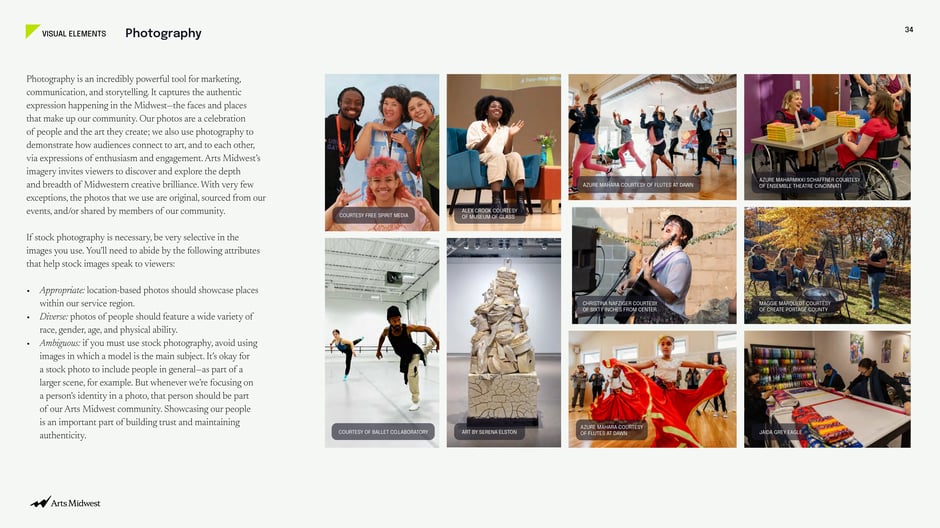Photography is the primary storytelling tool: use original, community-sourced images