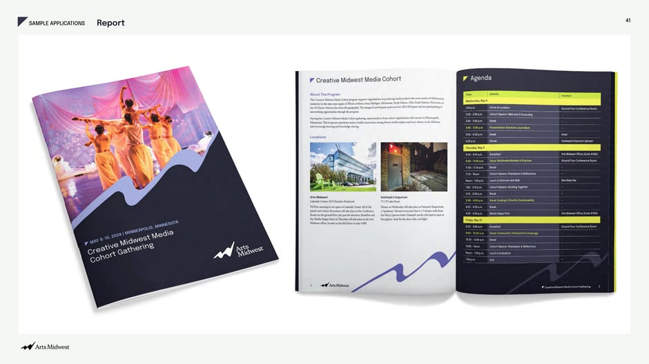Creative Midwest Media Cohort program brochure and agenda