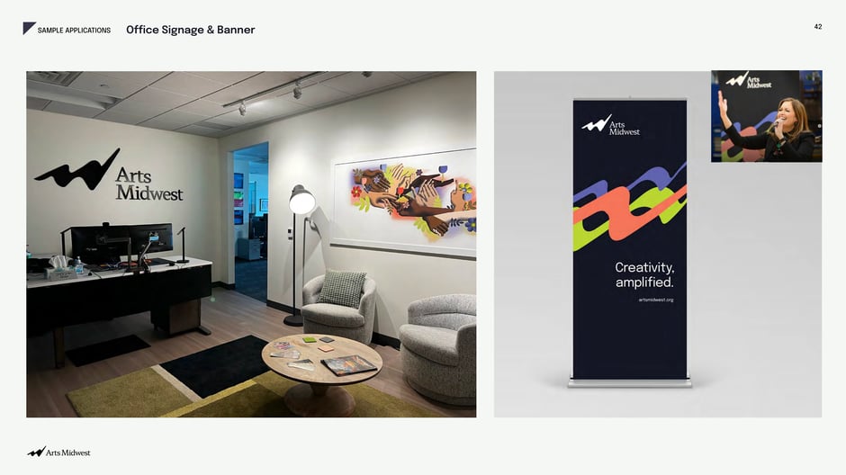 Office signage and roll-up banner application